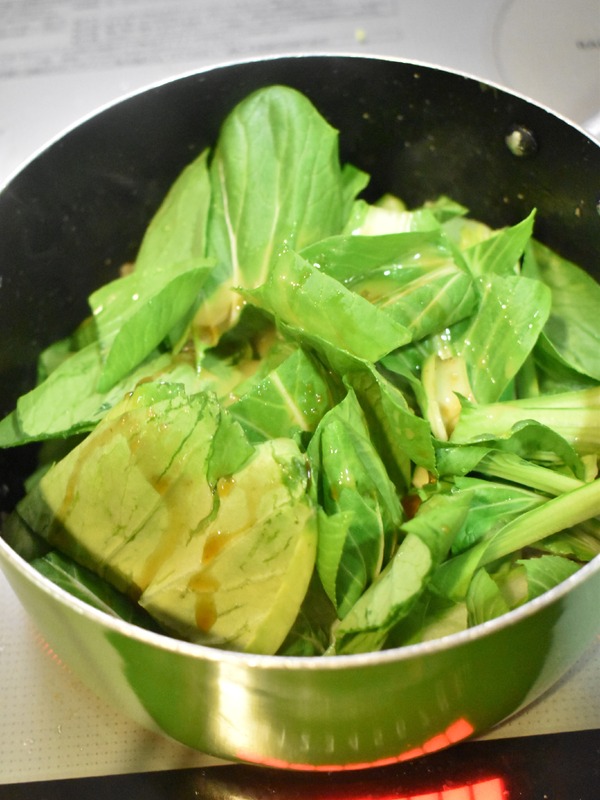 豚肉とチンゲン菜のスープ炒め (5)