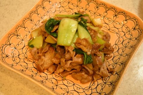 豚肉とチンゲン菜のバター醤油炒め (7)