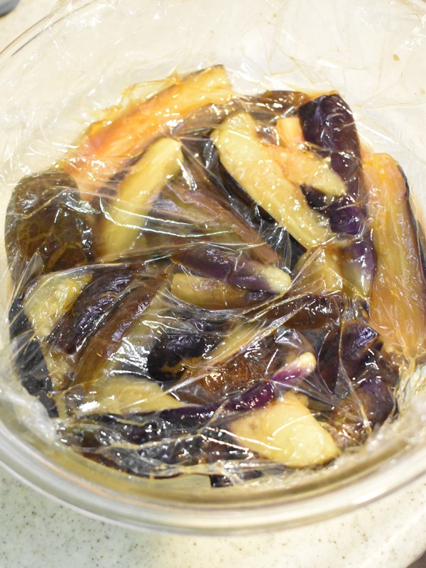 揚げ茄子のトマト酢和え (6)