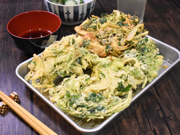 三つ葉と玉ねぎのかき揚げ (2)