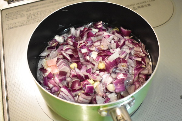 紫玉ねぎの炊き込みご飯 (3)