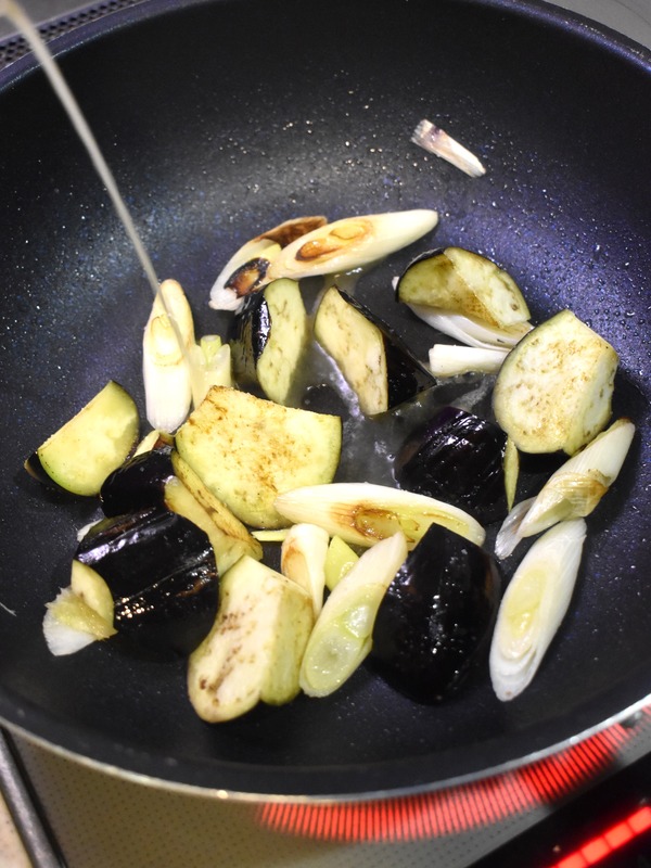 茄子と白ねぎのゆず炒め (4)