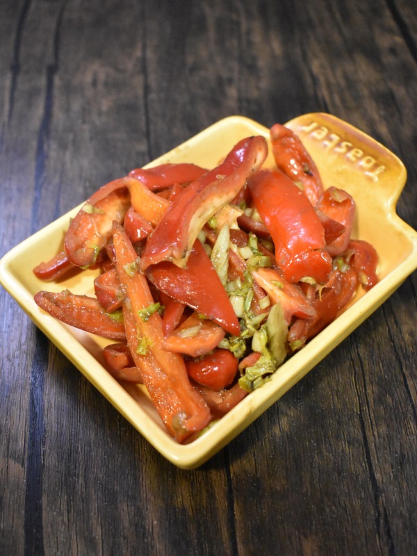 赤ピーマンのアンチョビ炒め (6)