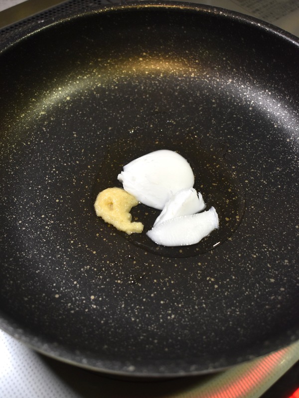 小松菜の塩炒め (3)