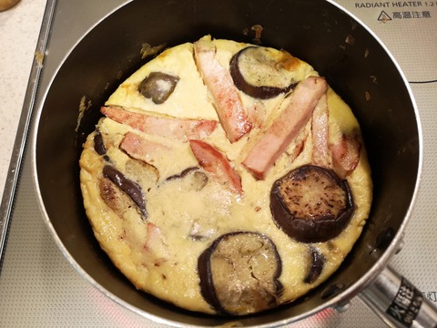 ハムと茄子のオムレツ (8)