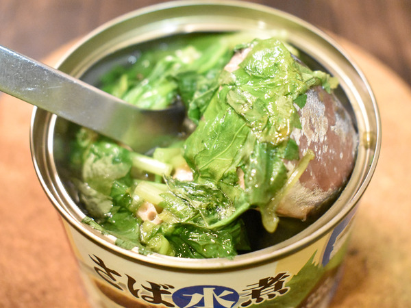 鯖缶の三つ葉焼き (1)