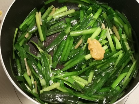 ニラの辛子和え (5)
