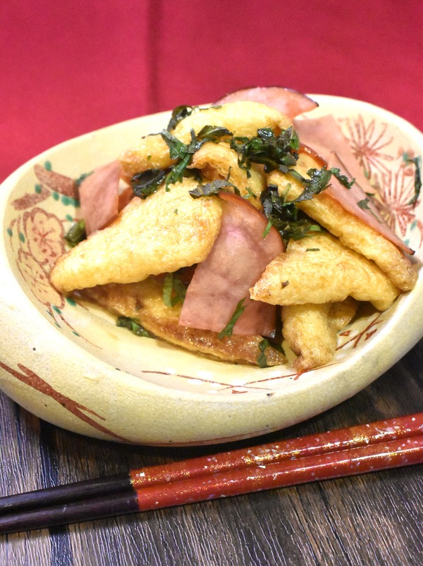 ハムと油揚げの炒め物 (2)