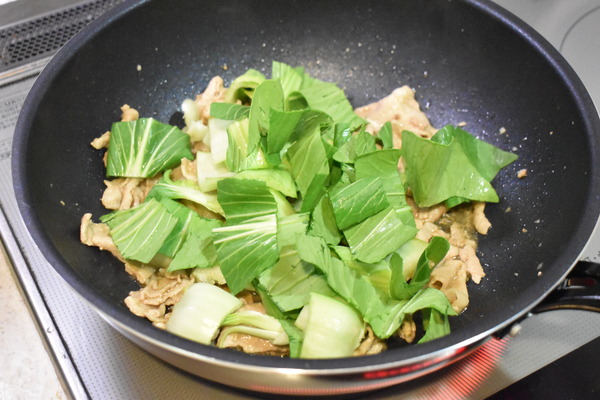 豚肉とチンゲン菜のオイスターソース炒め (5)