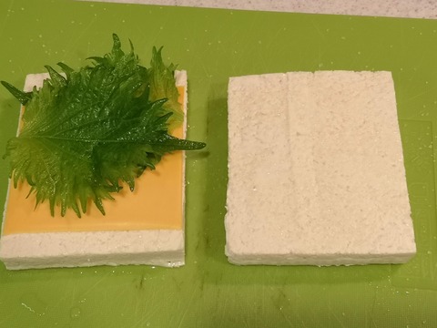 木綿豆腐のチーズ挟み焼き (4)