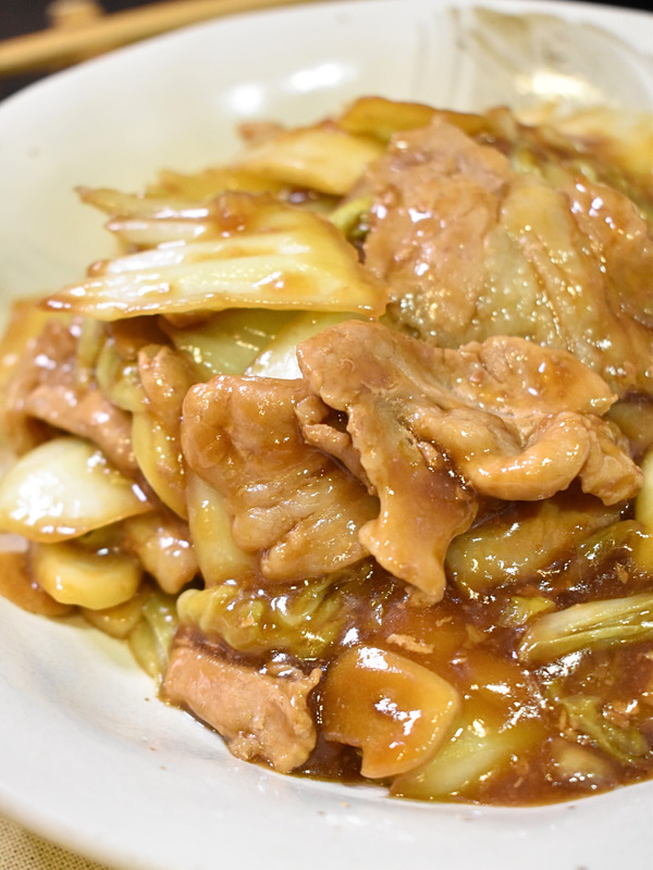 豚ばら肉と白菜の味噌炒め (2)
