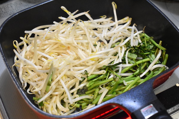 もやしと空心菜の炒め物 (3)