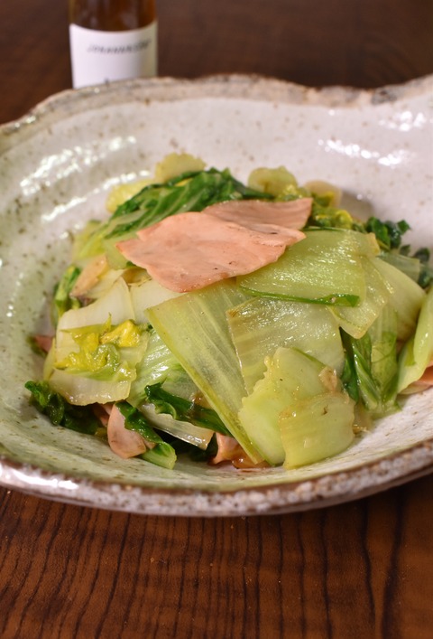 白菜とハムのバター炒め (1)