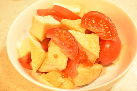 厚揚げとトマトのレンジ蒸し (3)
