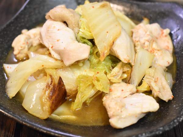 鶏むね肉と白菜のピリ辛炒め (1)