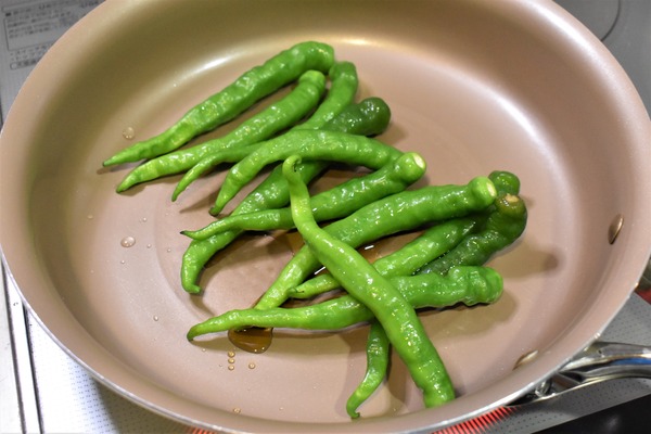 しし唐の塩昆布炒め (3)