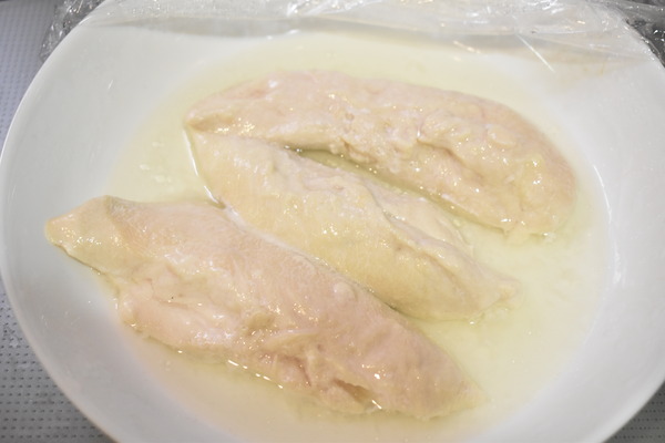 鶏ささみの中華風レンジ蒸し (5)