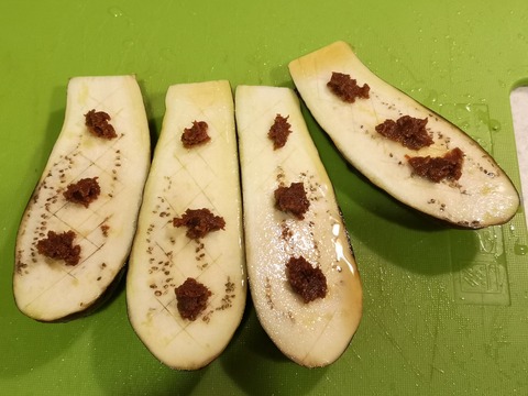 茄子のごま味噌焼き (3)