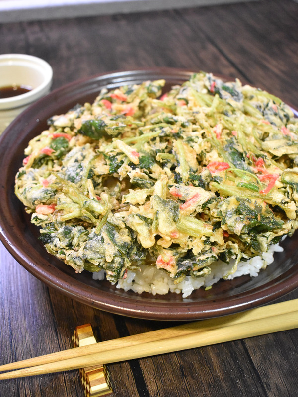 三つ葉のジャンボかき揚げ丼 (2)
