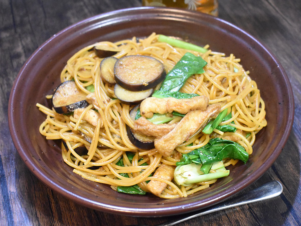 茄子の味噌パスタ (2)