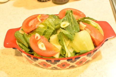 チンゲン菜とトマトのグリル (4)