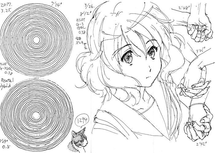 久美子と麗奈を一発描きで模写 1300 お絵描き練習日記
