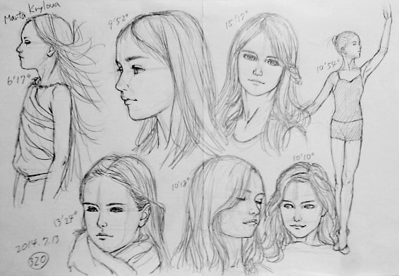 海外少女モデル写真で主に顔絵の練習 お絵描き練習日記 海外少女モデル写真で主に顔絵の練習 お絵描き練習日記