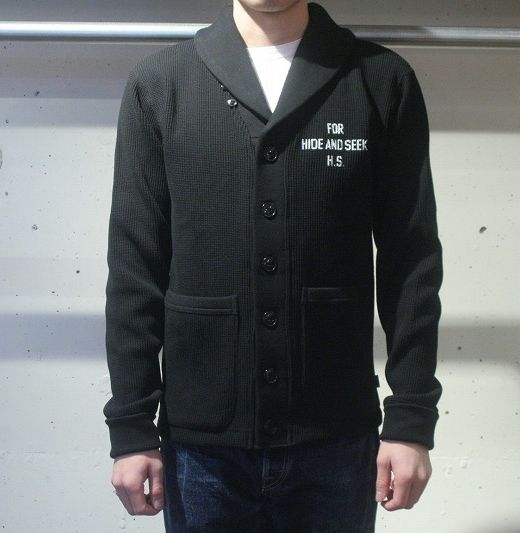 HIDE AND SEEK ハイドアンドシーク サーマルカーディガン ブラックM