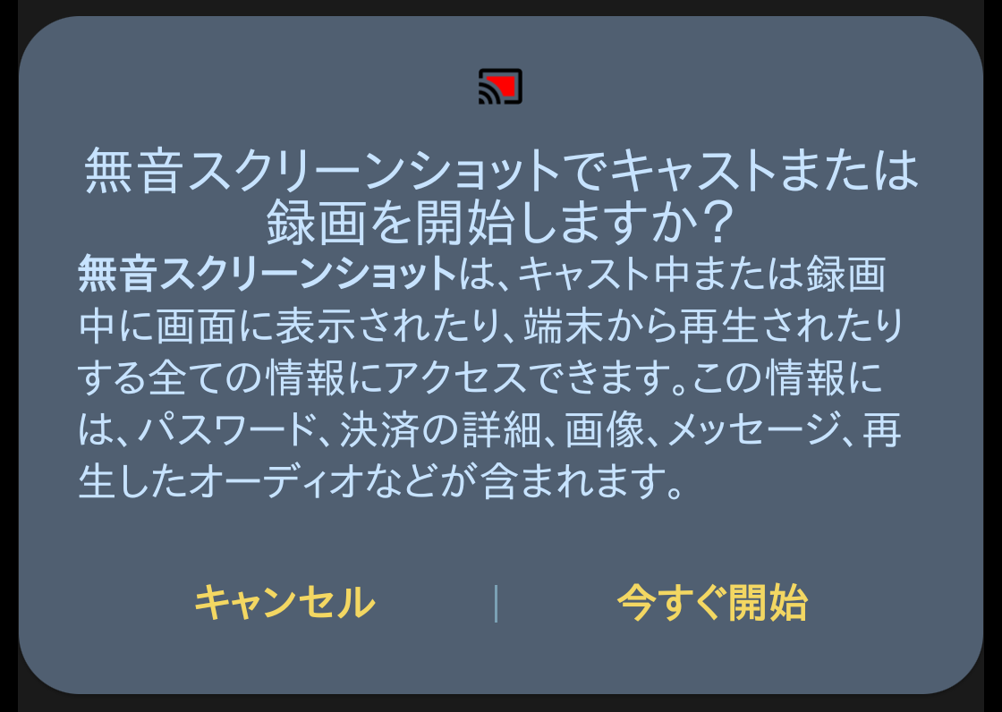 スクリーン ショット できない android