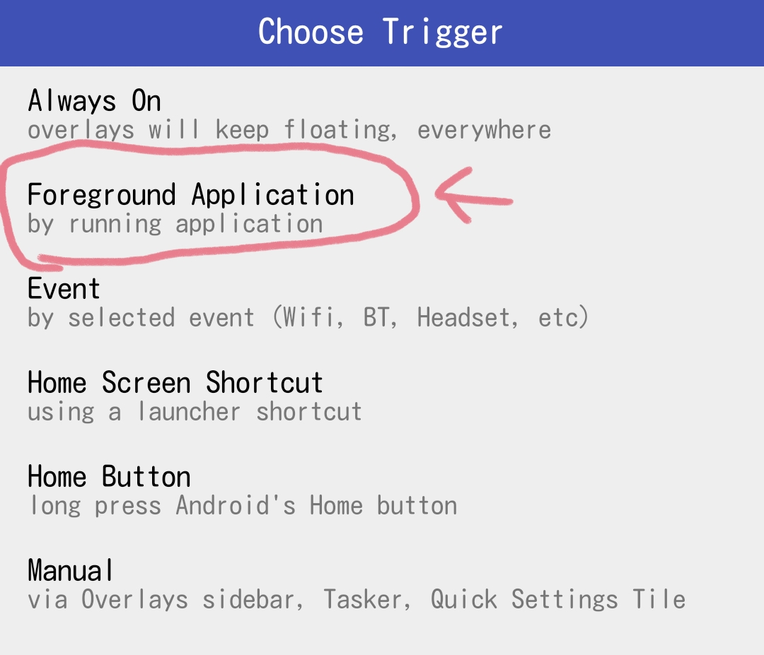 【Androidアプリ「Overlays」 基本攻略】 オブジェクト設定を新規作成し、稼働、再編集する手順 : 林檎の国、泥の国