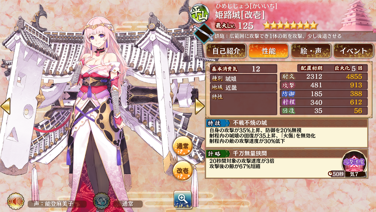 姫路城の性能評価【城プロ:RE 攻略】 : Explog