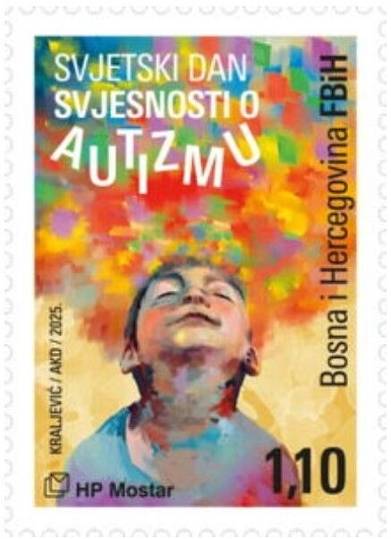 ボスニアヘルツェゴビナ(クロアチア人地区)発行の「世界自閉症啓発デー