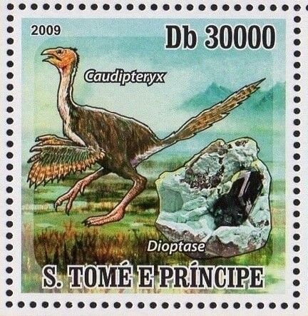 羽毛恐竜のカウディプテリクス.サントメ・プリンシペ.2009