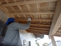 木部着色保護塗料塗布