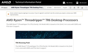 AMDの次世代Threadripper「Mustang Peak」はTR6プラットフォーム向けに設計され、2nmプロセスのZen 6コアとPCIe Gen6を搭載のサムネイル