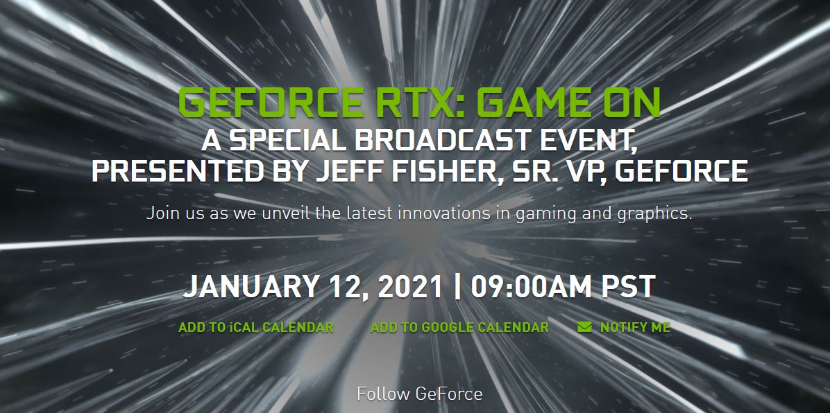 Nvidia 21年1月12日にgeforce Rtxの特別放送イベントを開催することを発表 Antn Nvidia 21年1月12日にgeforce Rtxの特別放送イベントを開催することを発表 Antn