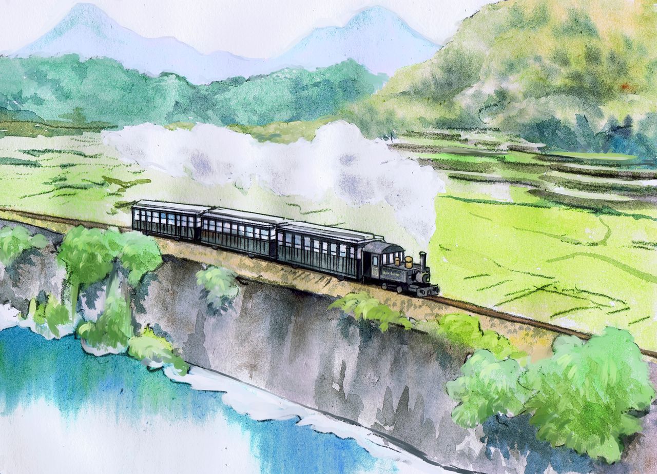 大湯鉄道 百周年祭 イラスト 漫画 イラスト制作 Shunのまどぐち