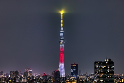 TEAM JAPANをイメージした特別ライティング