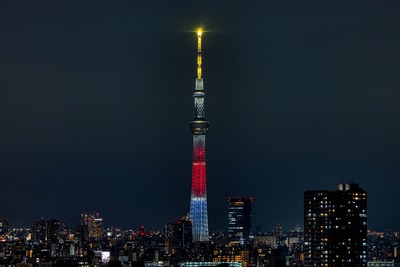 TEAM JAPANのブランドカラーを基調とした特別ライティング