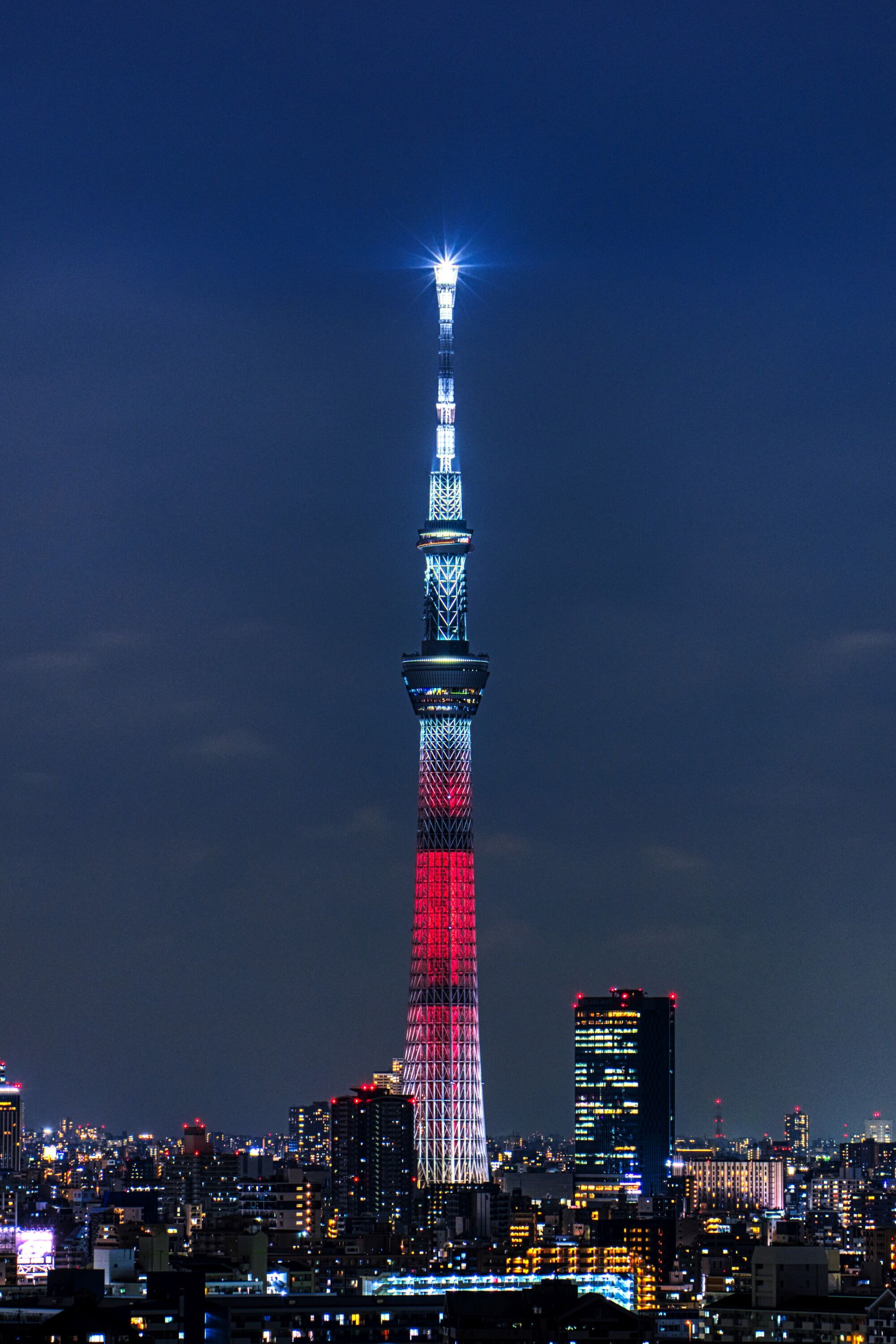 東京オリンピック聖火リレー 福島県をイメージした特別ライティング 21年3月25日 東京スカイツリー定点観測所 東京オリンピック聖火リレー 福島県をイメージした特別ライティング 21年3月25日 東京スカイツリー定点観測所