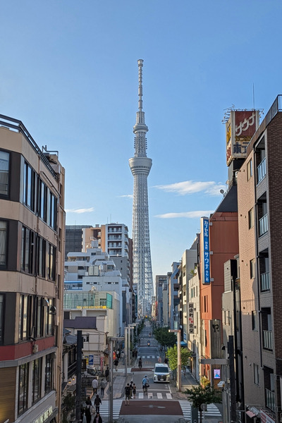 タワービュー通りと東京スカイツリー