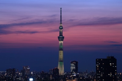 東京スカイツリー夜景「ブラジル国旗」