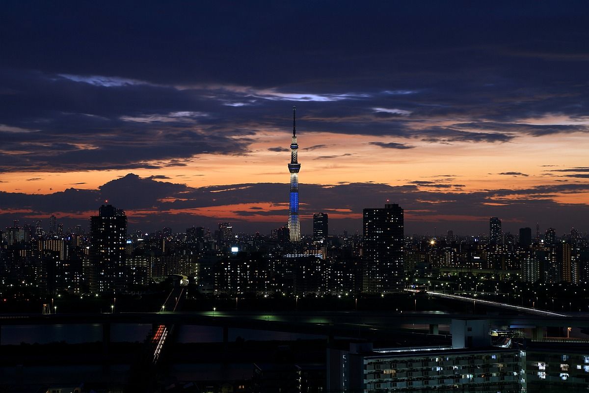 夕方から深夜の東京スカイツリー 15年7月19日 東京スカイツリー定点観測所