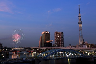 東京スカイツリーと隅田川花火大会