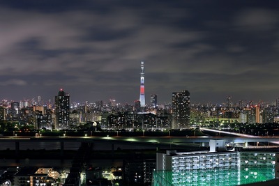 東京スカイツリー夜景「日本国旗」