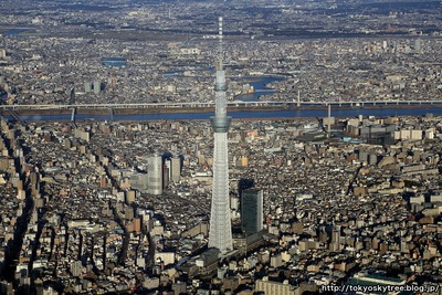 東京スカイツリーの空撮