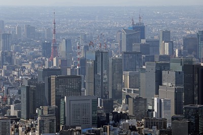 天望回廊から見た東京の超高層ビル群