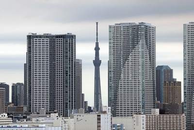 レインボーブリッジから見た東京スカイツリー