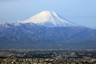 東京スカイツリーの天望回廊から見た富士山