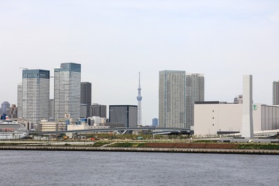 レインボーブリッジから見た東京スカイツリー